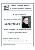 autorské čtení Ivana Krause - plakát