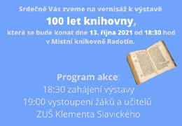 Knihovna má 100 let, vernisáž Knihovna má 100 let, vernisáž