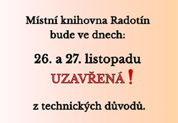 Uzaven knihovny, plakt - nov okno